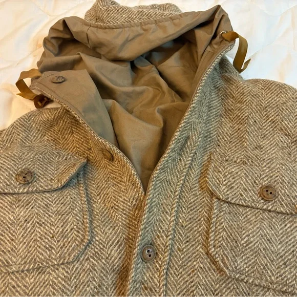 Men's Reversible Brown Hooded Jacket- L - Picture 9 of 11
